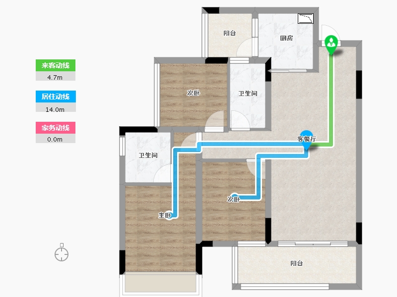 广西壮族自治区-桂林市-交投彰泰漓东新城-85.45-户型库-动静线