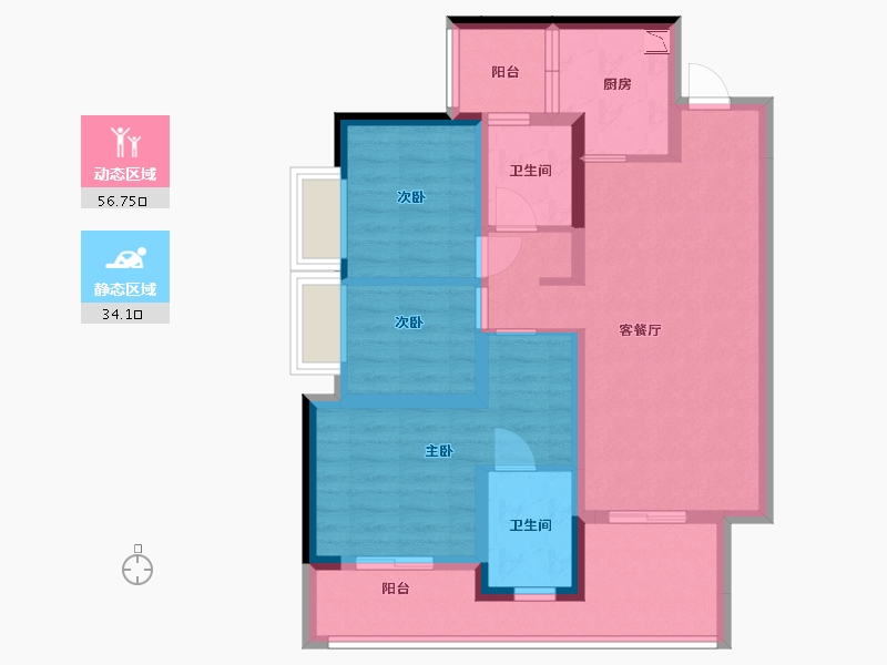 贵州省-贵阳市-融创云湖十里-79.06-户型库-动静分区