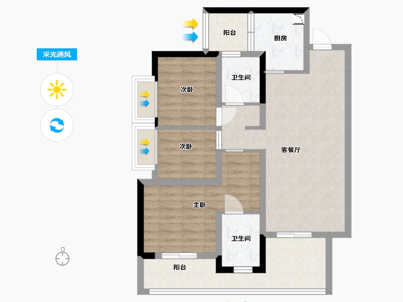 贵州省-贵阳市-融创云湖十里-79.06-户型库-采光通风