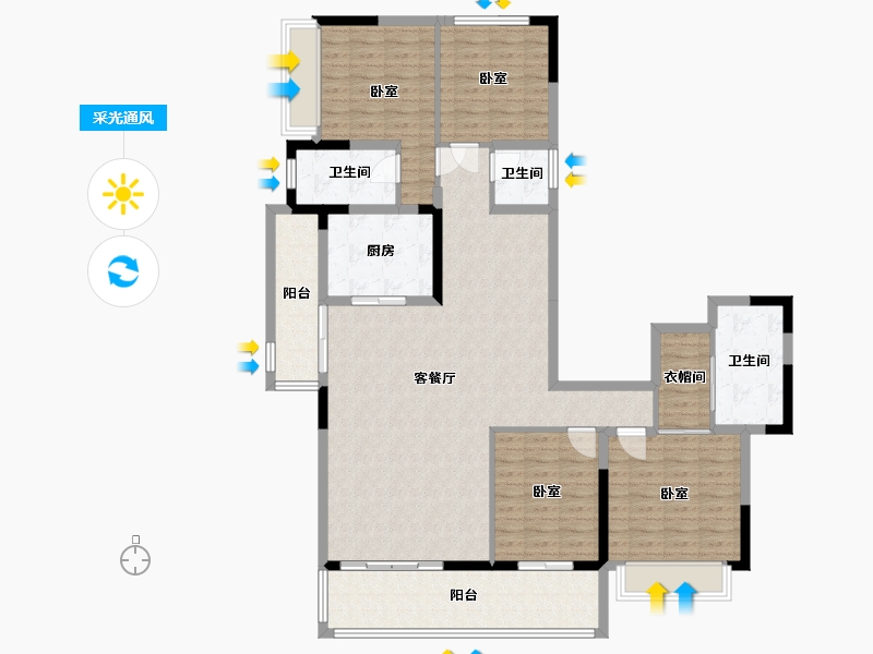 四川省-成都市-华润置地未来之城-137.06-户型库-采光通风