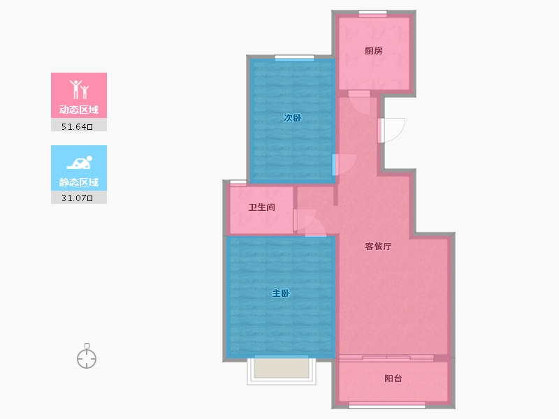 河北省-保定市-鹏润原著-74.00-户型库-动静分区