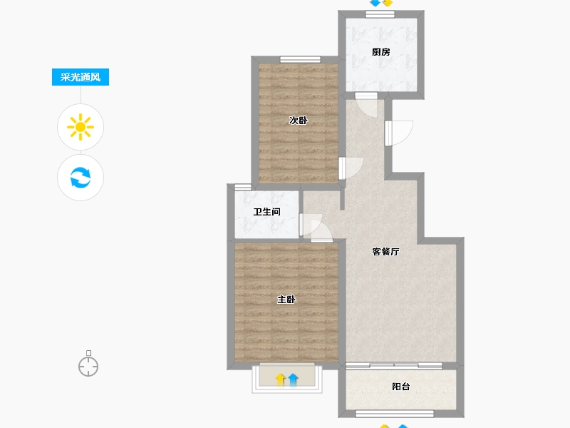 河北省-保定市-鹏润原著-74.00-户型库-采光通风