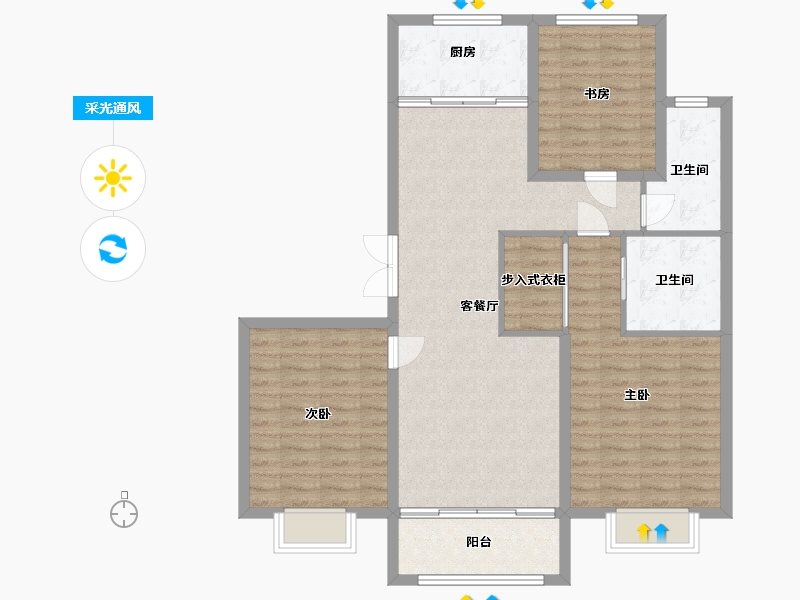 河北省-保定市-鹏润原著-102.00-户型库-采光通风