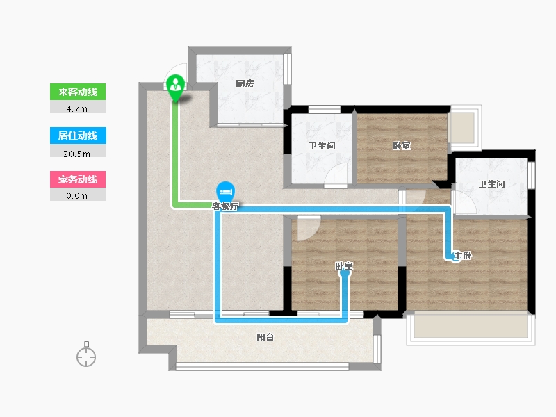 贵州省-遵义市-美的悦江府-83.45-户型库-动静线