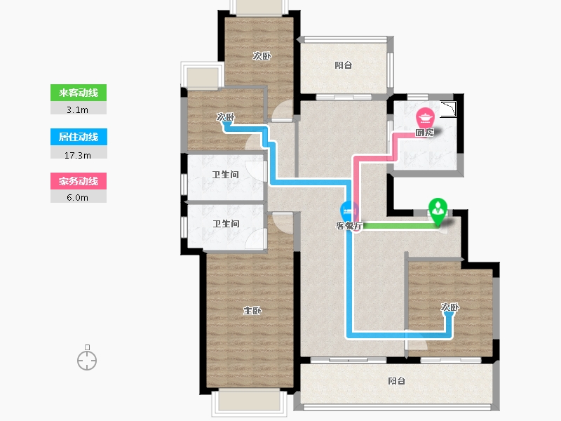 四川省-成都市-昆明恒大国际健康城-124.23-户型库-动静线