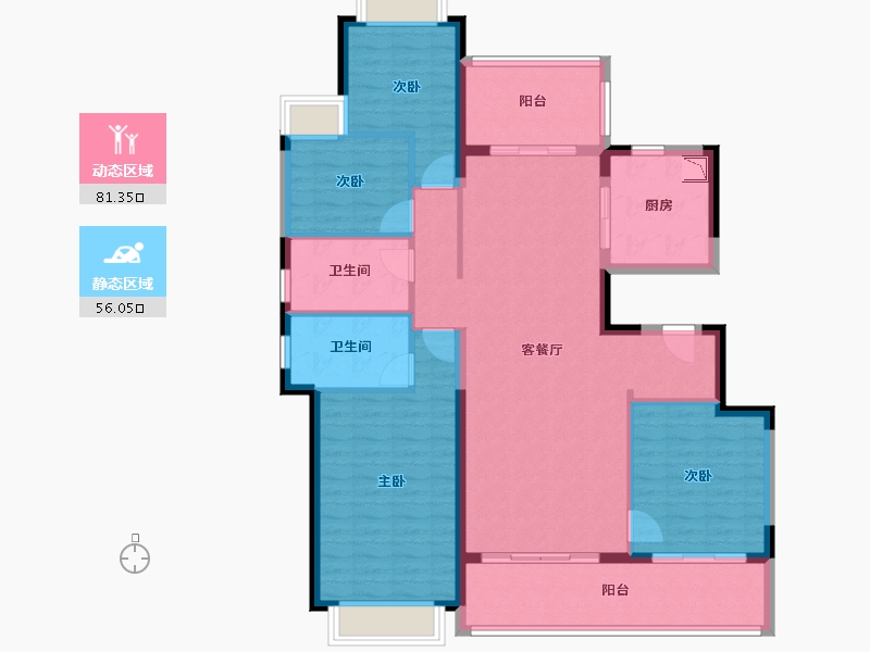 四川省-成都市-昆明恒大国际健康城-124.23-户型库-动静分区