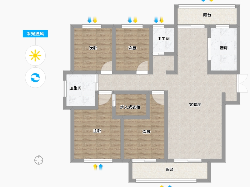 河北省-石家庄市-高远森霖城-108.27-户型库-采光通风