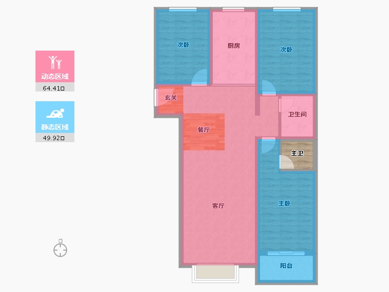 河北省-保定市-紫竹苑-105.90-户型库-动静分区