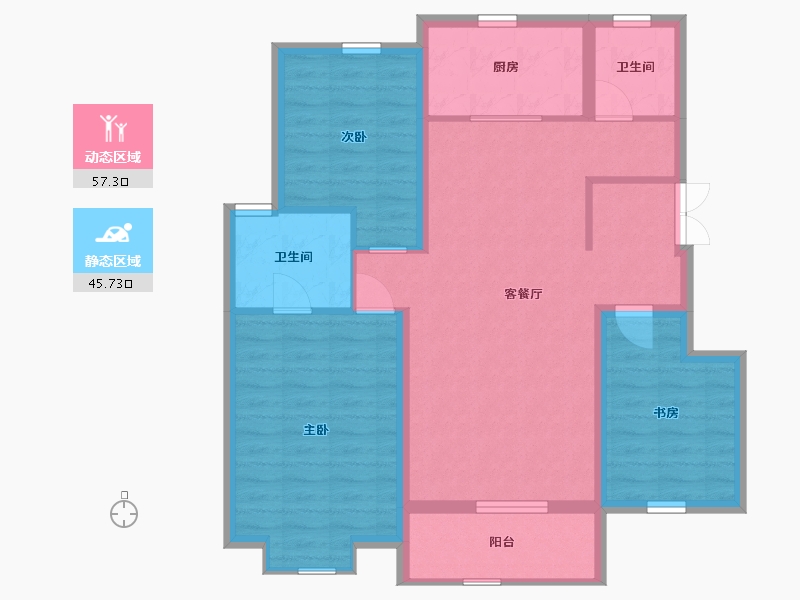 河北省-石家庄市-锦昊昊庭-92.63-户型库-动静分区