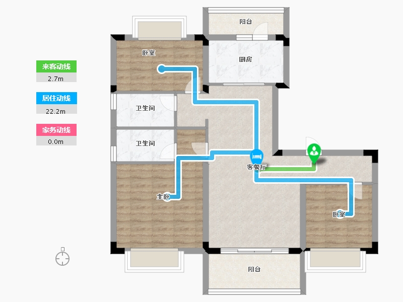 贵州省-遵义市-碧桂园云著名邸-92.00-户型库-动静线