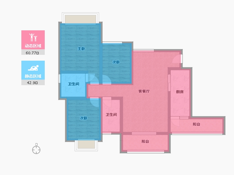 贵州省-贵阳市-修文鹭岛国际-90.78-户型库-动静分区