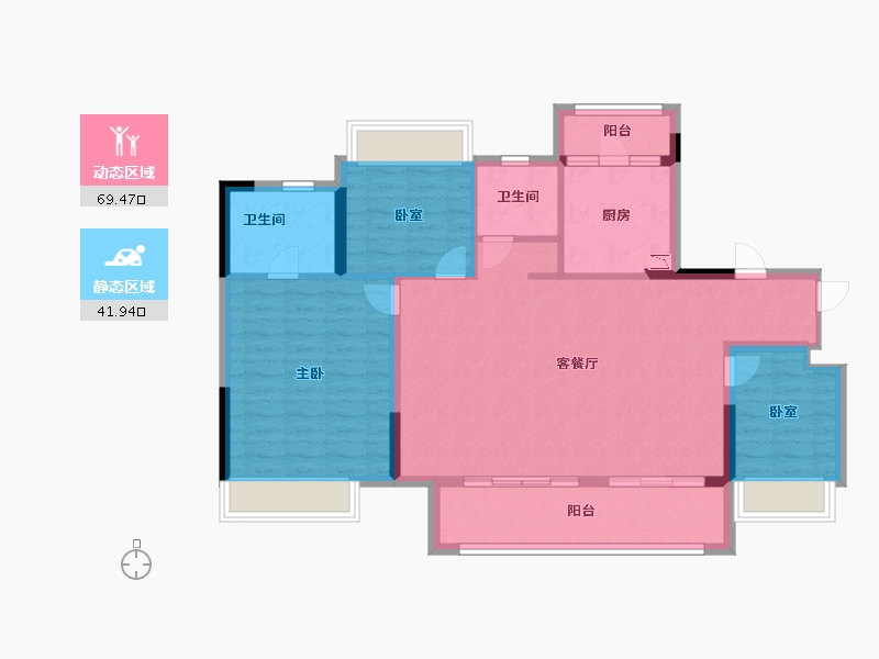 贵州省-遵义市-美的悦江府-100.42-户型库-动静分区