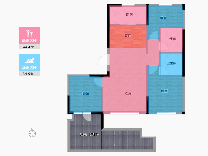 河北省-保定市-易水悦府-88.79-户型库-动静分区