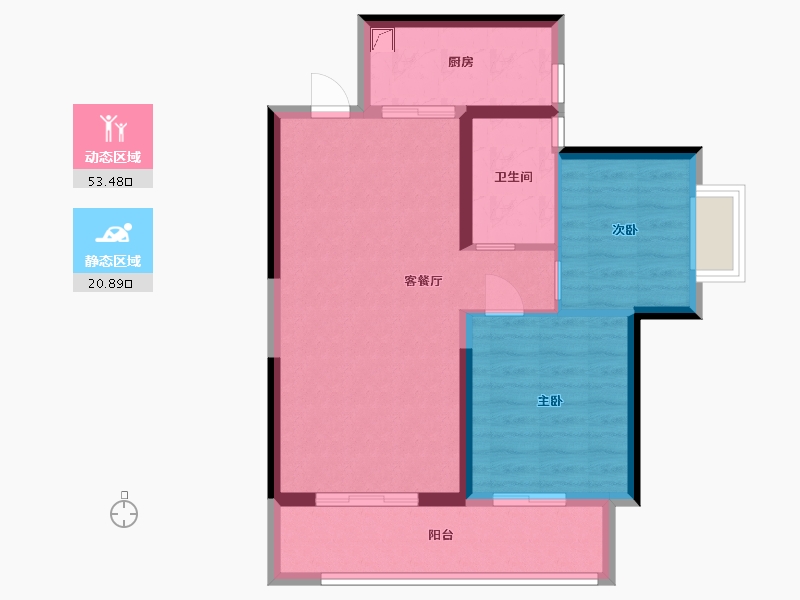 贵州省-贵阳市-保利公园2010-66.40-户型库-动静分区