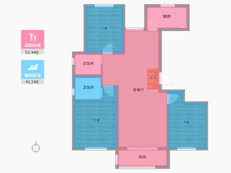 河北省-邢台市-中豪熙湖悦府-83.15-户型库-动静分区