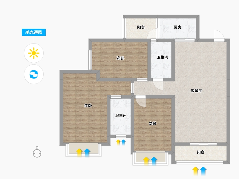 贵州省-贵阳市-修文鹭岛国际-98.92-户型库-采光通风