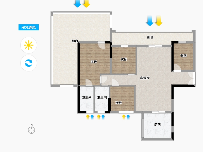 贵州省-贵阳市-中环国际阅湖-132.65-户型库-采光通风