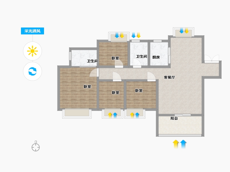 云南省-昆明市-旅泰荷樾-112.01-户型库-采光通风