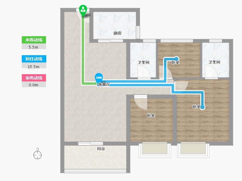 云南省-昆明市-旅泰荷樾-88.00-户型库-动静线