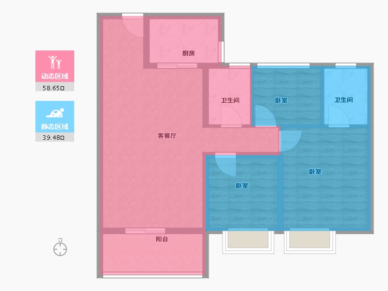 云南省-昆明市-旅泰荷樾-88.00-户型库-动静分区