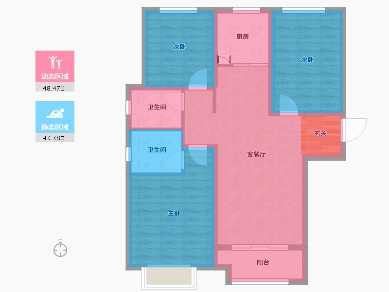 河北省-邢台市-皓顺茂-81.67-户型库-动静分区