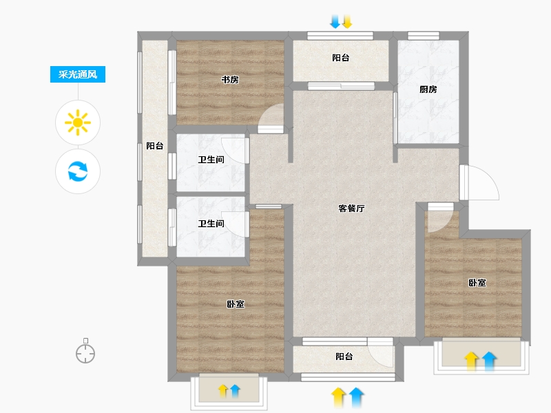 河北省-保定市-印象城滨江悦-82.32-户型库-采光通风