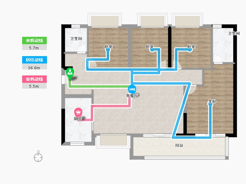 贵州省-遵义市-美的悦江府-102.95-户型库-动静线