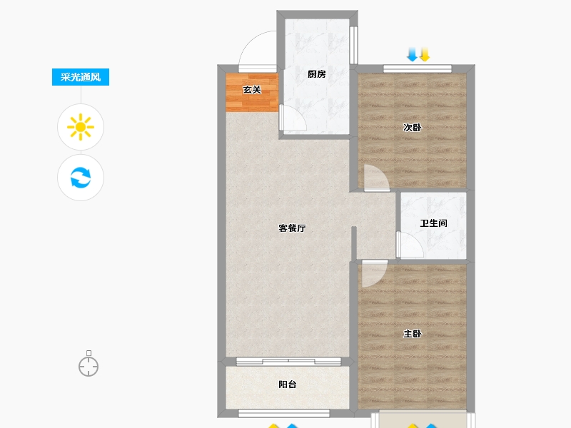 河北省-邢台市-中鼎麒麟瑞-71.00-户型库-采光通风