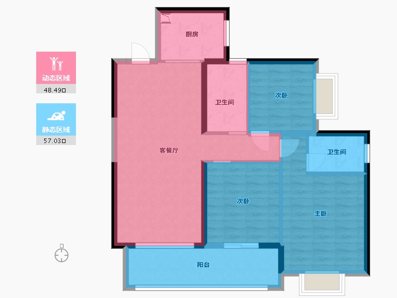 贵州省-贵阳市-保利公园2010-95.19-户型库-动静分区