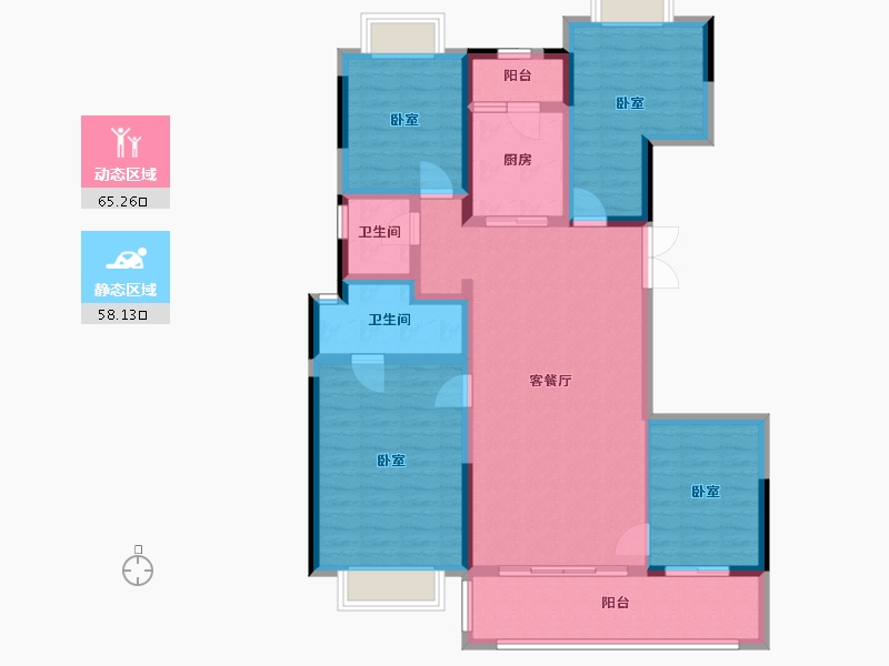 四川省-成都市-中南华宇君启-110.25-户型库-动静分区