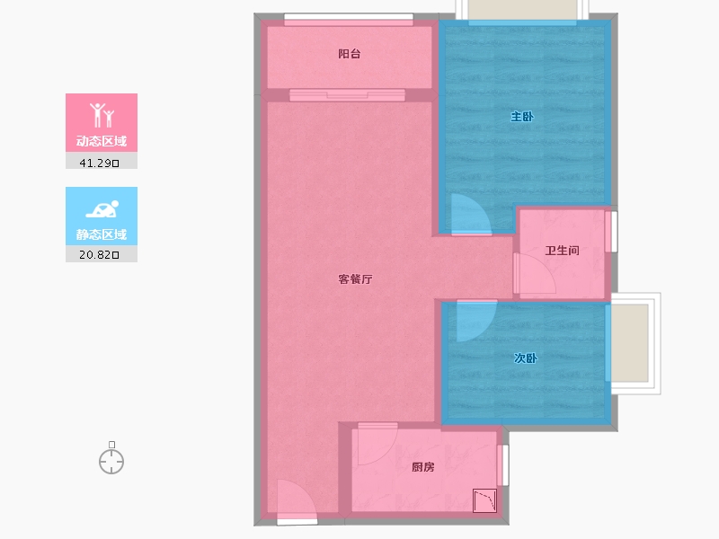 四川省-成都市-昆明恒大国际健康城-54.96-户型库-动静分区