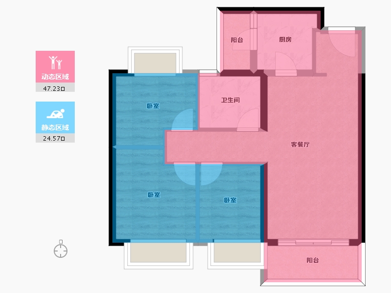 河北省-邯郸市-恒大翡翠御庭-63.74-户型库-动静分区