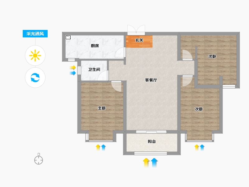 河北省-邢台市-御玺台-85.00-户型库-采光通风