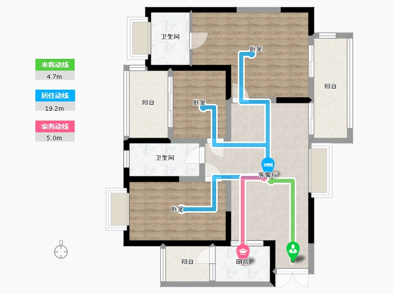 四川省-成都市-禹通宝誉府-99.56-户型库-动静线