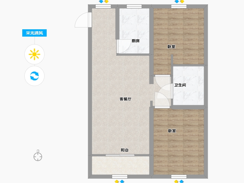 河北省-保定市-花溪壹号院-71.94-户型库-采光通风