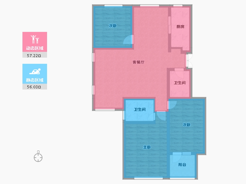 河北省-唐山市-荣盛御府-100.97-户型库-动静分区