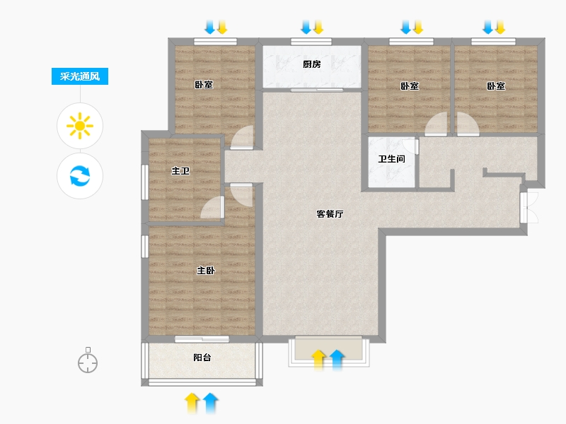 河北省-邯郸市-龙御湾-110.00-户型库-采光通风