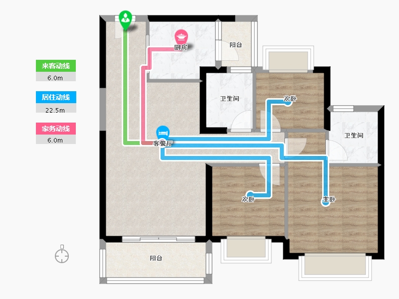 四川省-成都市-昆明恒大国际健康城-84.30-户型库-动静线