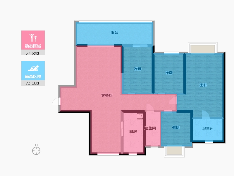 贵州省-贵阳市-保利公园2010-116.00-户型库-动静分区