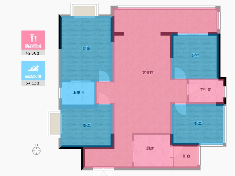 四川省-成都市-成都长虹天樾-111.20-户型库-动静分区