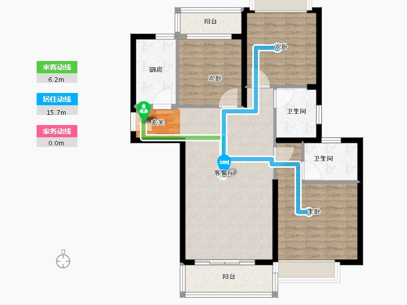 云南省-昆明市-佳兆业壹号公馆-95.34-户型库-动静线