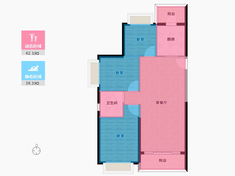 河北省-邯郸市-恒大翡翠御庭-90.00-户型库-动静分区