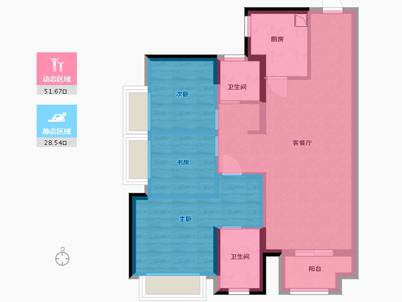 贵州省-贵阳市-贵阳融创城-70.90-户型库-动静分区