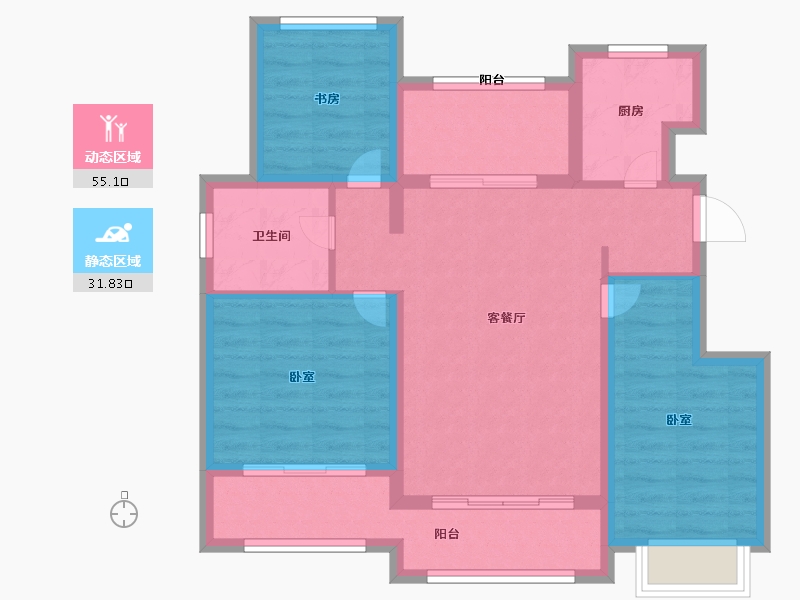 河北省-保定市-印象城滨江悦-76.92-户型库-动静分区