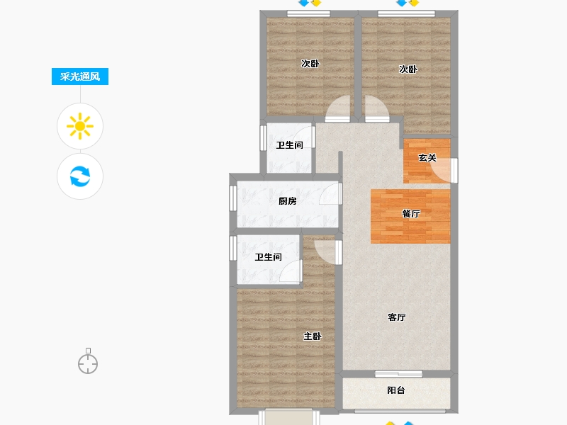 河北省-保定市-尚熙城-96.05-户型库-采光通风