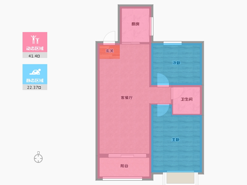 河北省-邢台市-邢州·缔景城-56.80-户型库-动静分区