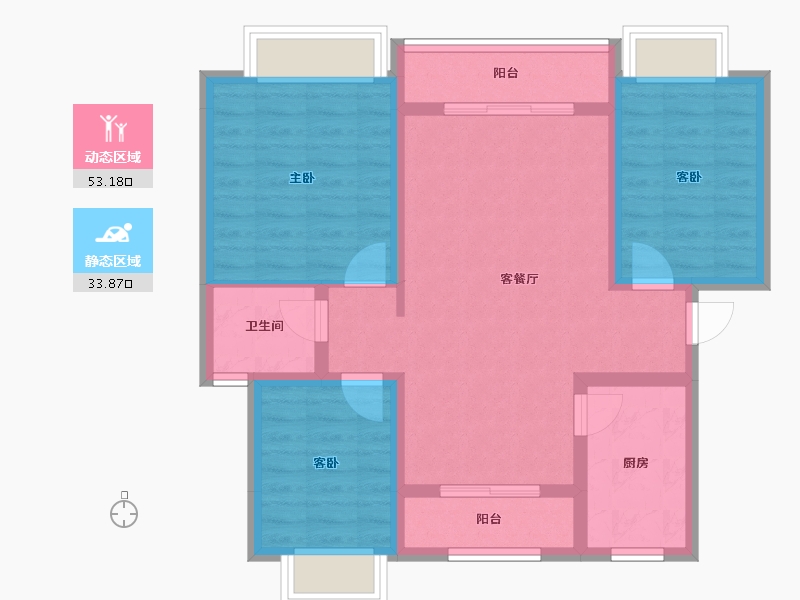 贵州省-遵义市-盛世国际绿地城-77.11-户型库-动静分区