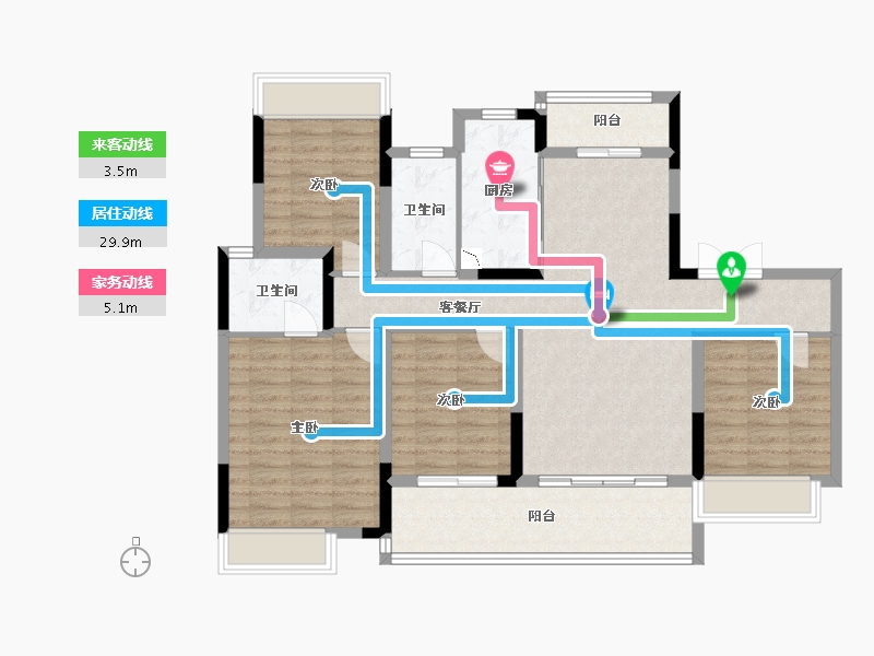 广西壮族自治区-桂林市-交投彰泰漓东新城-108.67-户型库-动静线