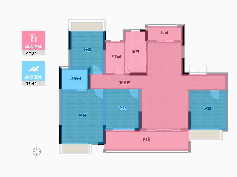 广西壮族自治区-桂林市-交投彰泰漓东新城-108.67-户型库-动静分区