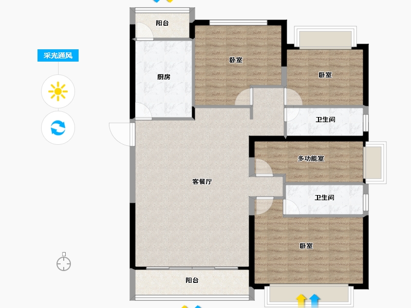 河北省-邯郸市-恒大绿洲-122.80-户型库-采光通风